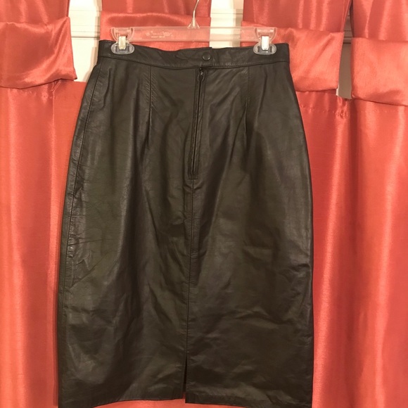 Dresses & Skirts - Black leather pencil skirt